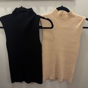fab'rik TWO - Black & Cream Ribbed Knit Sweater